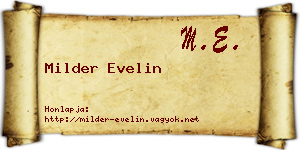 Milder Evelin névjegykártya